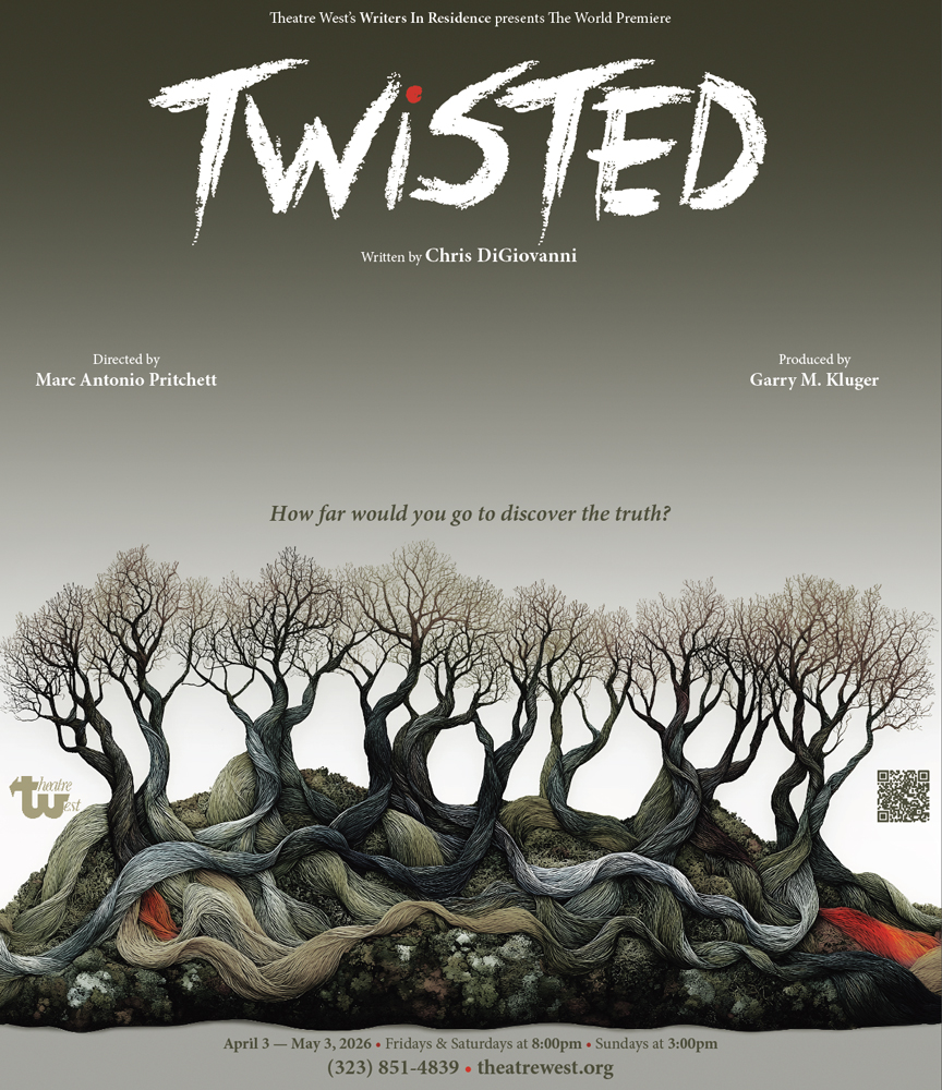 Poster for TWISTED: bare winter trees with braided roots; tagline reads 'How far would you go to discover the truth?'